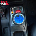 Jeep Shift Knob Premium Vinyl "Blue Flames" Sticker Fits 2018-2026 Wrangler JL & Gladiator - Tiny Wrapz