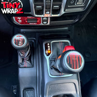 Jeep Shift Knob Premium Vinyl "Dripping Red" Sticker Fits 2018-2026 Wrangler JL & Gladiator - Tiny Wrapz