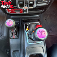 Jeep Shift Knob Premium Vinyl "Pink Sunset" Sticker Fits 2018-2026 Wrangler JL & Gladiator - Tiny Wrapz