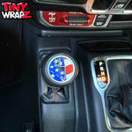Jeep Shift Knob Premium Vinyl "American Flag" Sticker Fits 2018-2026 Wrangler JL & Gladiator - Tiny Wrapz