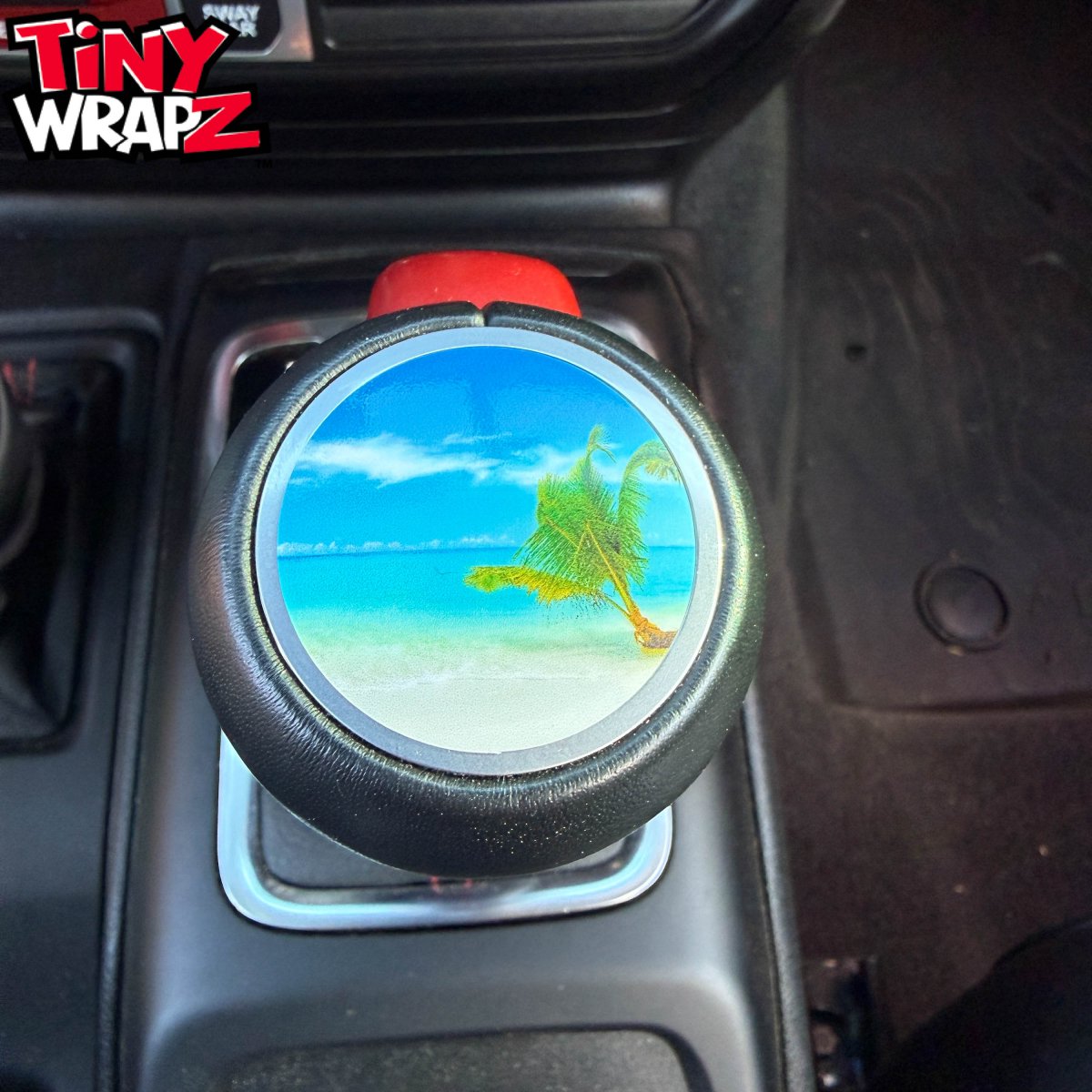 Jeep Shift Knob Premium Vinyl "The Beach" Sticker Fits 2018-2026 Wrangler JL & Gladiator - Tiny Wrapz