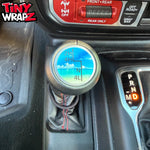 Jeep Shift Knob Premium Vinyl "The Beach" Sticker Fits 2018-2026 Wrangler JL & Gladiator - Tiny Wrapz