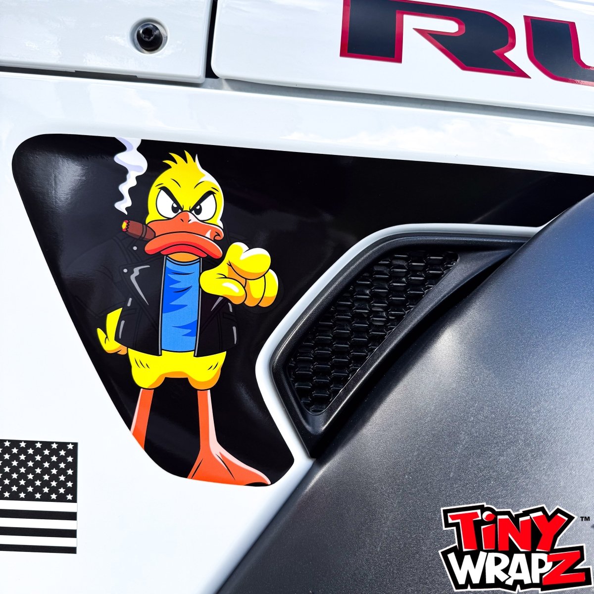 Jeep Fender Vent Decals Pair "Duck Off" Fits 2018-2026 Wrangler JL & Gladiator - Tiny Wrapz