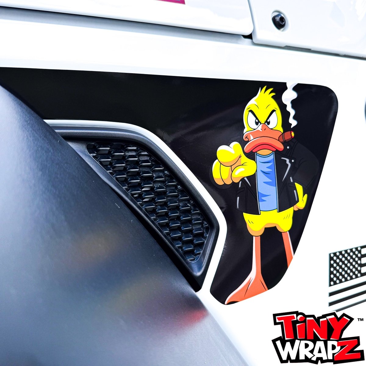 Jeep Fender Vent Decals Pair "Duck Off" Fits 2018-2026 Wrangler JL & Gladiator - Tiny Wrapz