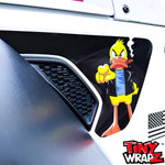 Jeep Fender Vent Decals Pair "Duck Off" Fits 2018-2026 Wrangler JL & Gladiator - Tiny Wrapz
