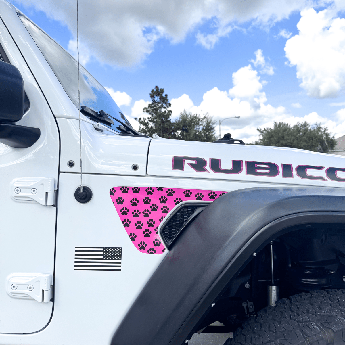 Jeep Fender Vent Decals Pair "Dog Paws" Fits 2018-2026 Wrangler JL & Gladiator - Tiny Wrapz