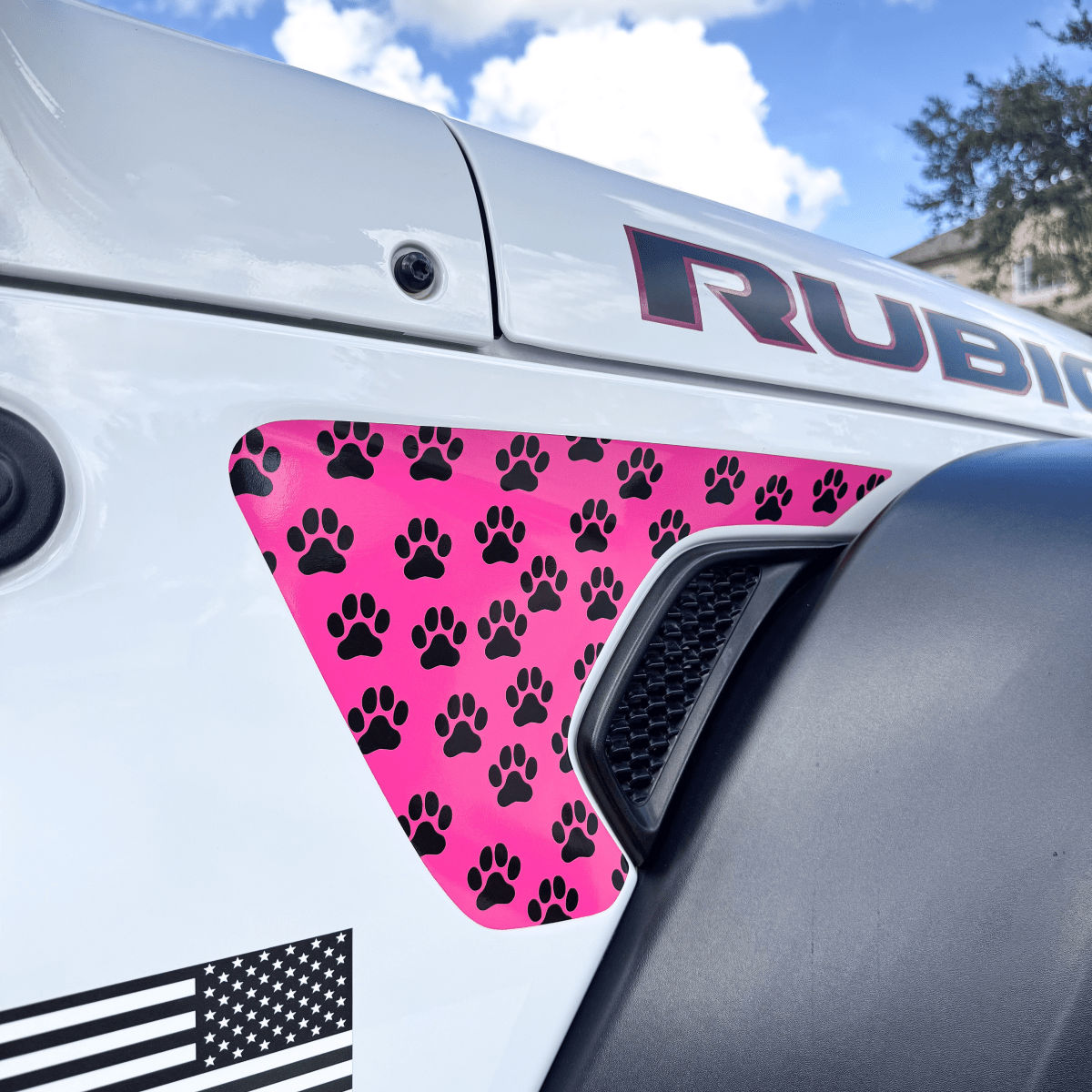 Jeep Fender Vent Decals Pair "Dog Paws" Fits 2018-2026 Wrangler JL & Gladiator - Tiny Wrapz