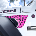 Jeep Fender Vent Decals Pair "Dog Paws" Fits 2018-2026 Wrangler JL & Gladiator - Tiny Wrapz