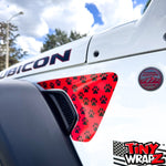 Jeep Fender Vent Decals Pair "Dog Paws" Fits 2018-2026 Wrangler JL & Gladiator - Tiny Wrapz