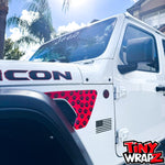 Jeep Fender Vent Decals Pair "Dog Paws" Fits 2018-2026 Wrangler JL & Gladiator - Tiny Wrapz