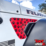 Jeep Fender Vent Decals Pair "Dog Paws" Fits 2018-2026 Wrangler JL & Gladiator - Tiny Wrapz