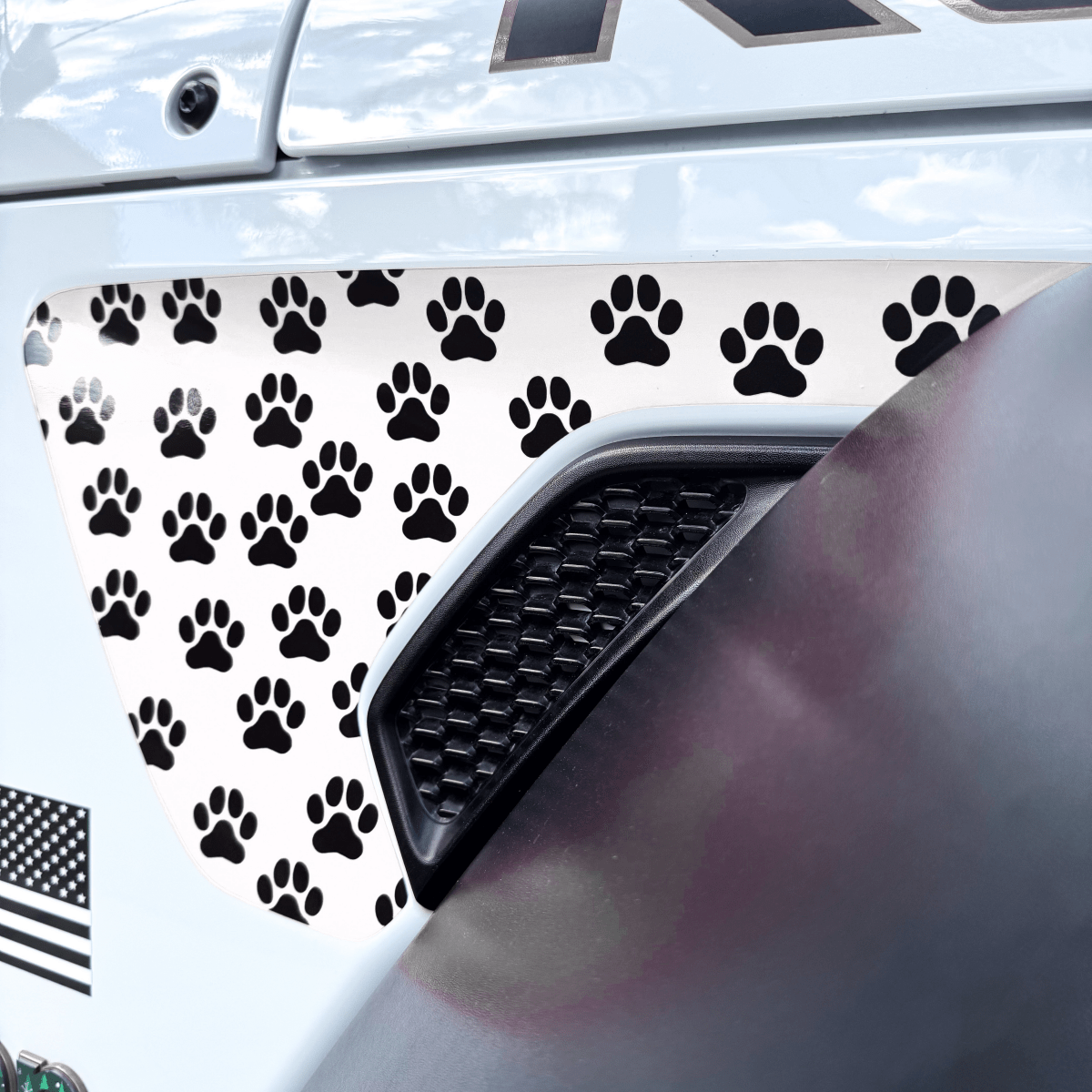Jeep Fender Vent Decals Pair "Dog Paws" Fits 2018-2026 Wrangler JL & Gladiator - Tiny Wrapz