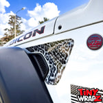Jeep Fender Vent Decals Pair "Grayscale Leopard" Fits 2018-2026 Wrangler JL & Gladiator