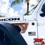 Jeep Fender Vent Decals Pair "Leopard" Fits 2018-2026 Wrangler JL & Gladiator - Tiny Wrapz