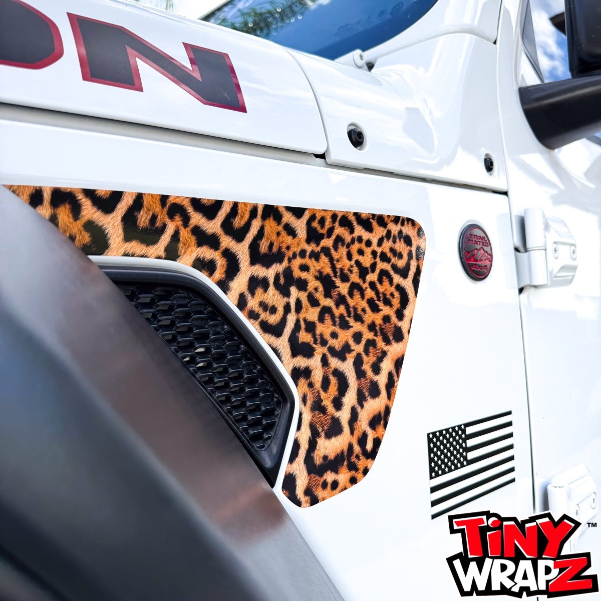 Jeep Fender Vent Decals Pair "Leopard" Fits 2018-2026 Wrangler JL & Gladiator - Tiny Wrapz