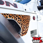 Jeep Fender Vent Decals Pair "Leopard" Fits 2018-2026 Wrangler JL & Gladiator - Tiny Wrapz