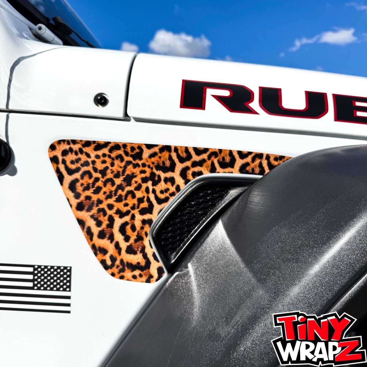 Jeep Fender Vent Decals Pair "Leopard" Fits 2018-2026 Wrangler JL & Gladiator - Tiny Wrapz