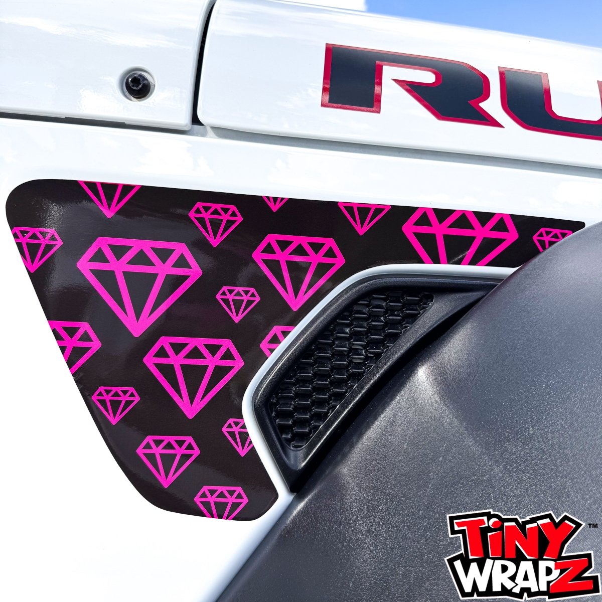 Jeep Fender Vent Decals Pair "Pink Diamonds" Fits 2018-2026 Wrangler JL & Gladiator - Tiny Wrapz