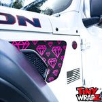 Jeep Fender Vent Decals Pair "Pink Diamonds" Fits 2018-2026 Wrangler JL & Gladiator - Tiny Wrapz