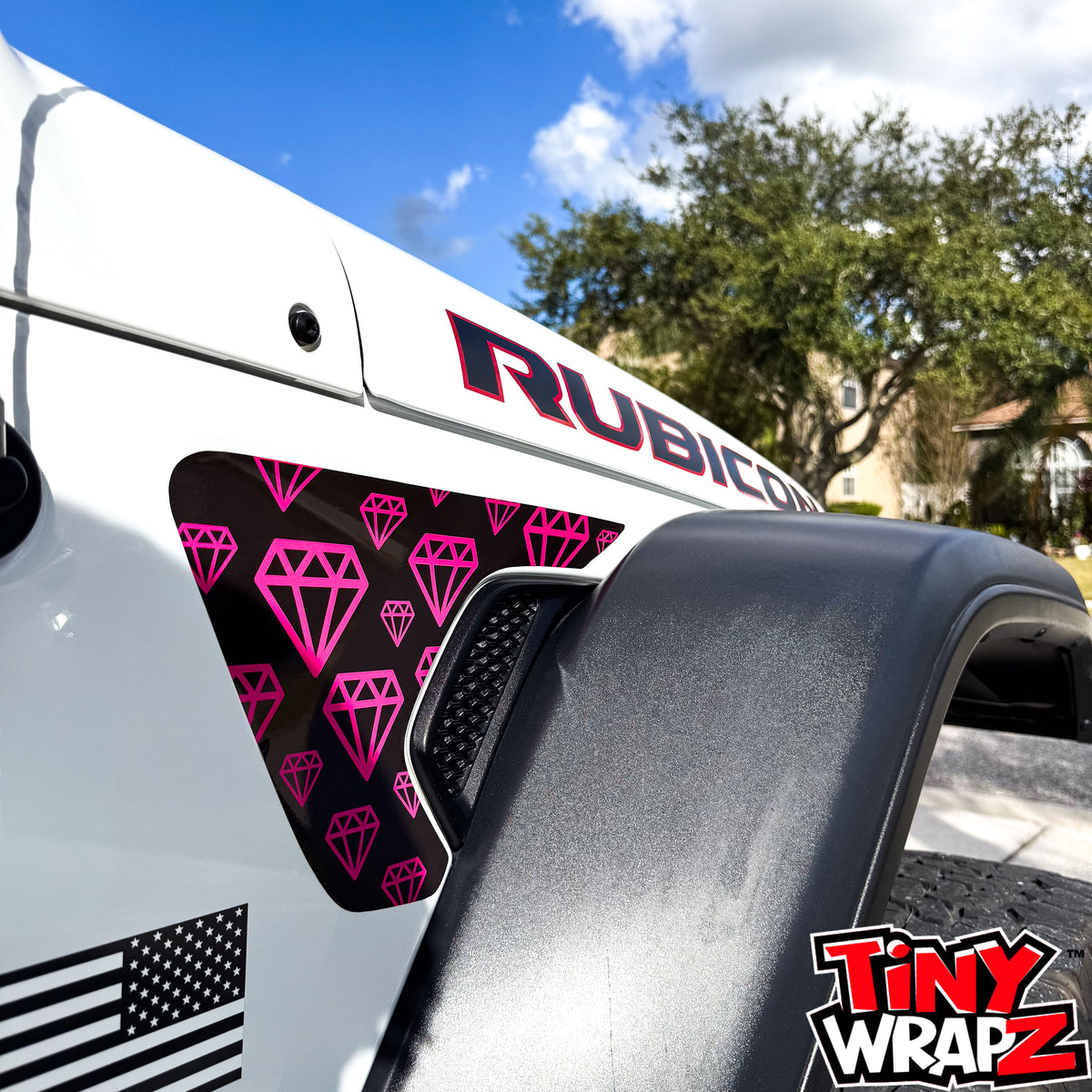Jeep Fender Vent Decals Pair "Pink Diamonds" Fits 2018-2026 Wrangler JL & Gladiator