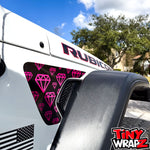 Jeep Fender Vent Decals Pair "Pink Diamonds" Fits 2018-2026 Wrangler JL & Gladiator