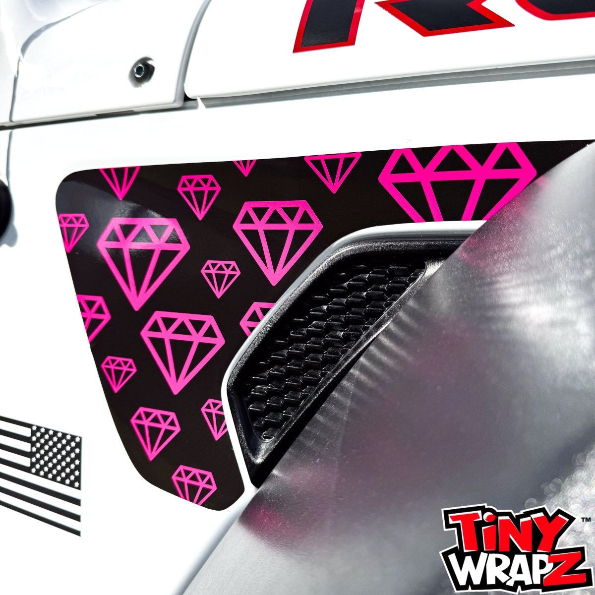 Jeep Fender Vent Decals Pair "Pink Diamonds" Fits 2018-2026 Wrangler JL & Gladiator - Tiny Wrapz