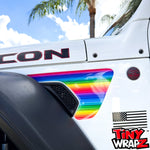 Jeep Fender Vent Decals Pair "Rainbow" Fits 2018-2026 Wrangler JL & Gladiator - Tiny Wrapz