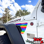 Jeep Fender Vent Decals Pair "Rainbow" Fits 2018-2026 Wrangler JL & Gladiator - Tiny Wrapz