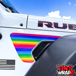 Jeep Fender Vent Decals Pair "Rainbow" Fits 2018-2026 Wrangler JL & Gladiator - Tiny Wrapz