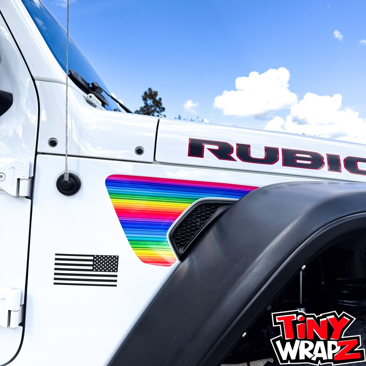 Jeep Fender Vent Decals Pair "Rainbow" Fits 2018-2026 Wrangler JL & Gladiator - Tiny Wrapz