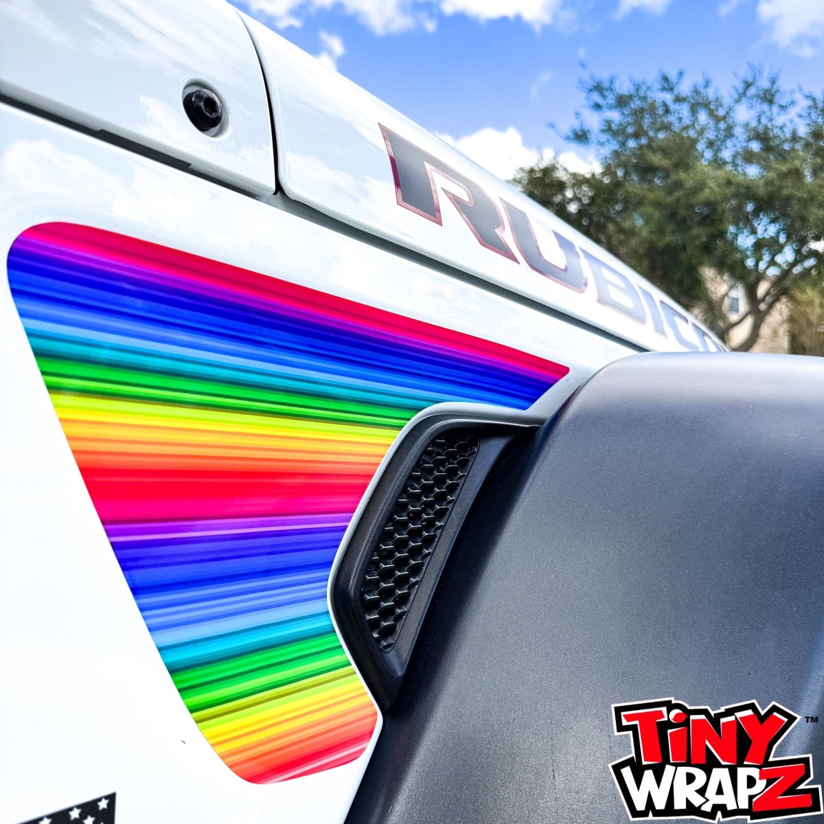 Jeep Fender Vent Decals Pair "Rainbow" Fits 2018-2026 Wrangler JL & Gladiator - Tiny Wrapz