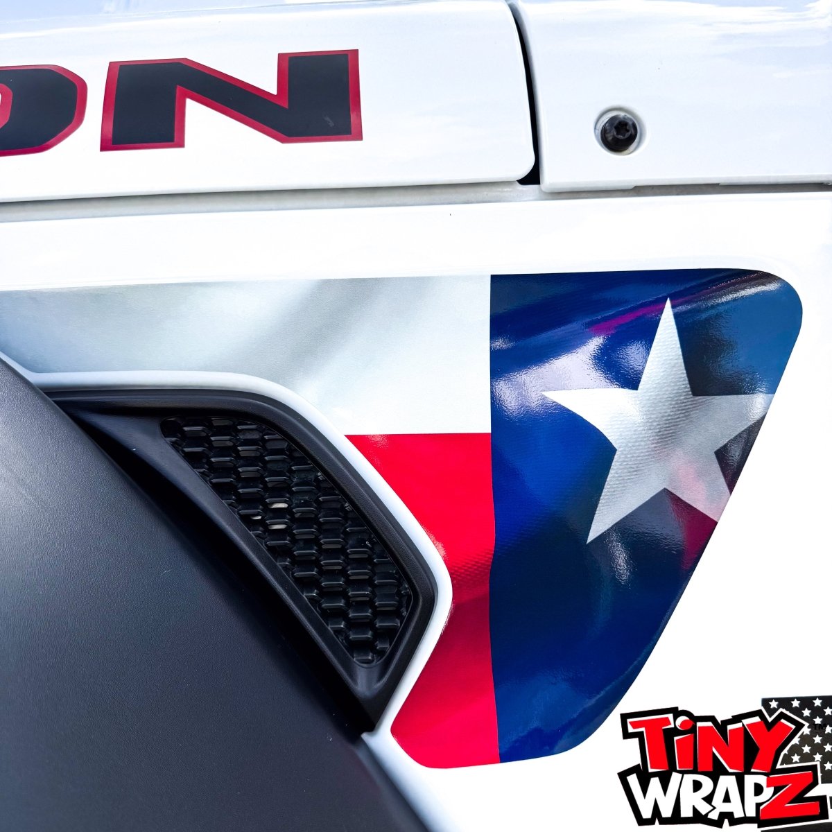 Jeep Fender Vent Decals Pair "Texas Flag" Fits 2018-2026 Wrangler JL & Gladiator - Tiny Wrapz