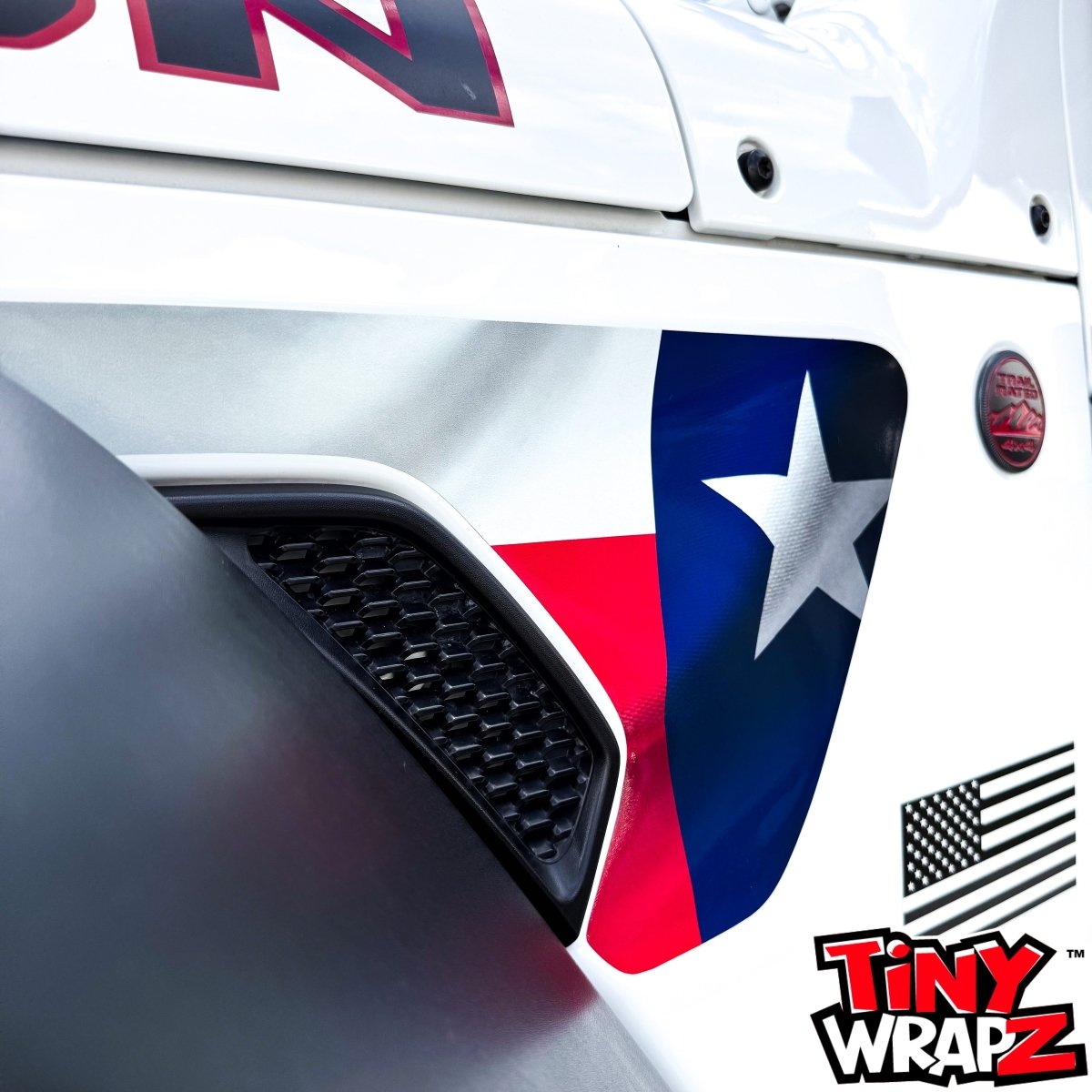 Jeep Fender Vent Decals Pair "Texas Flag" Fits 2018-2026 Wrangler JL & Gladiator - Tiny Wrapz