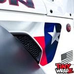 Jeep Fender Vent Decals Pair "Texas Flag" Fits 2018-2026 Wrangler JL & Gladiator - Tiny Wrapz