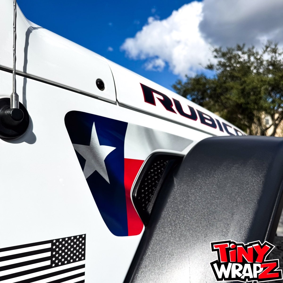 Jeep Fender Vent Decals Pair "Texas Flag" Fits 2018-2026 Wrangler JL & Gladiator - Tiny Wrapz