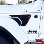 Jeep Fender Vent Decals Pair "Black White Gray Topographic" Fits 2018-2026 Wrangler JL & Gladiator - Tiny Wrapz