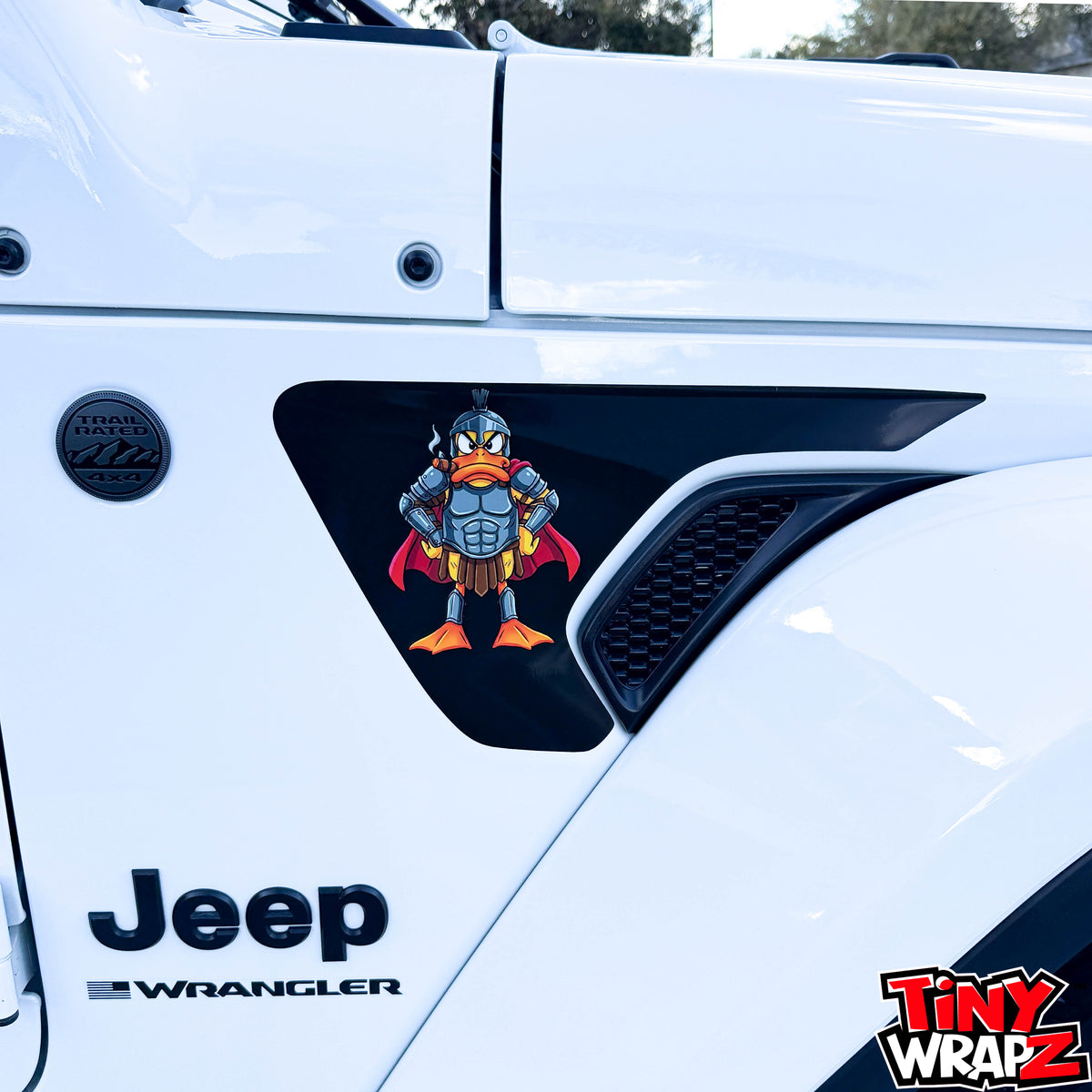 Jeep Fender Vent Decals Pair "Black Gladiator Duck " Fits 2018-2026 Wrangler JL & Gladiator