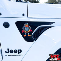Jeep Fender Vent Decals Pair "Black Gladiator Duck " Fits 2018-2026 Wrangler JL & Gladiator
