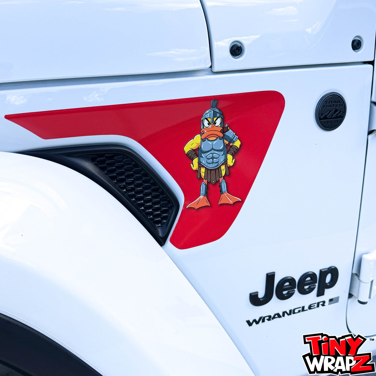 Jeep Fender Vent Decals Pair "Red Gladiator Duck " Fits 2018-2026 Wrangler JL & Gladiator