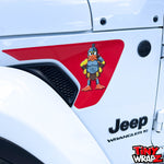 Jeep Fender Vent Decals Pair "Red Gladiator Duck " Fits 2018-2026 Wrangler JL & Gladiator