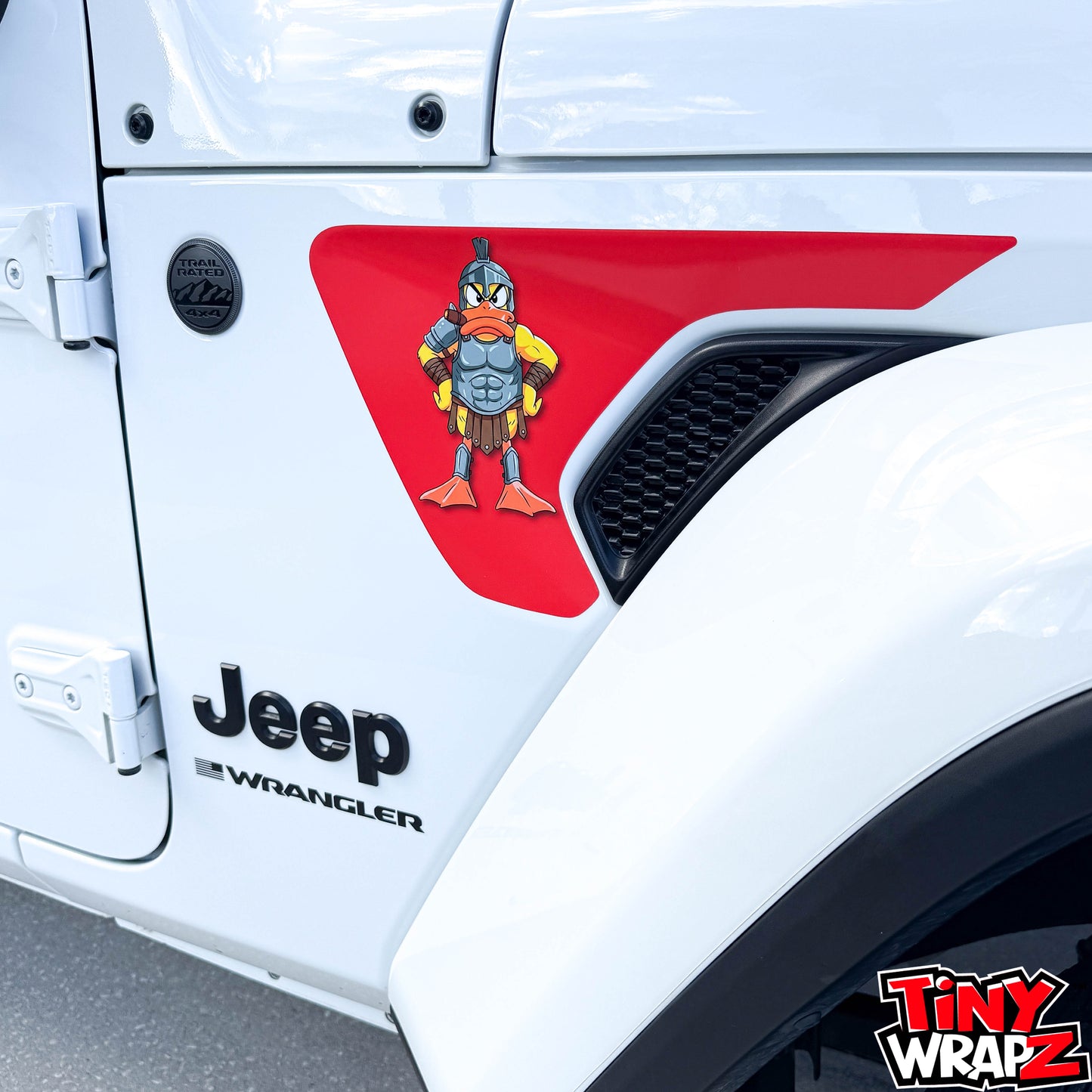 Jeep Fender Vent Decals Pair "Red Gladiator Duck " Fits 2018-2026 Wrangler JL & Gladiator