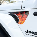 Jeep Fender Vent Decals Pair "Real Flames" Fits 2018-2026 Wrangler JL & Gladiator - Tiny Wrapz