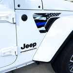 Jeep Fender Vent Decals Pair "Thin Blue Line" Fits 2018-2026 Wrangler JL & Gladiator - Tiny Wrapz