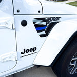 Jeep Fender Vent Decals Pair "Thin Blue Line" Fits 2018-2026 Wrangler JL & Gladiator - Tiny Wrapz