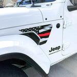 Jeep Fender Vent Decals Pair "Thin Red Line" Fits 2018-2026 Wrangler JL & Gladiator - Tiny Wrapz