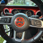 Jeep Wrangler JL Gladiator Steering Wheel Circle Distressed Stars Vinyl Decal Sticker - Tiny Wrapz