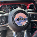 Jeep Wrangler JK Steering Wheel Circle Purple Mountain Vinyl Decal Sticker 2007-2017