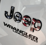 Jeep Emblem Overlay Decals - American Flag - Tiny Wrapz