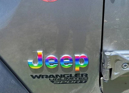 Jeep Emblem Overlay Decals - Rainbow