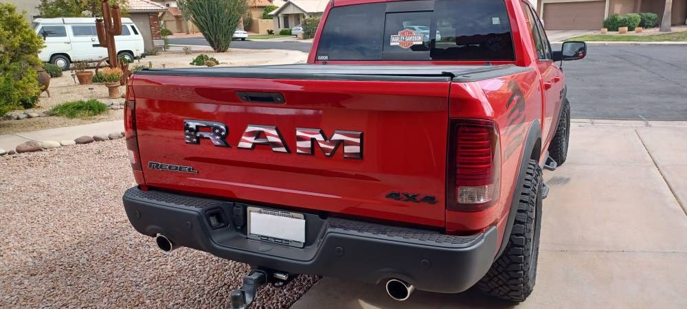 RAM Tailgate Letters Overlay Decals American Flag Fits 2009-2025 Trucks